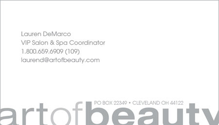 Art of Beauty business card